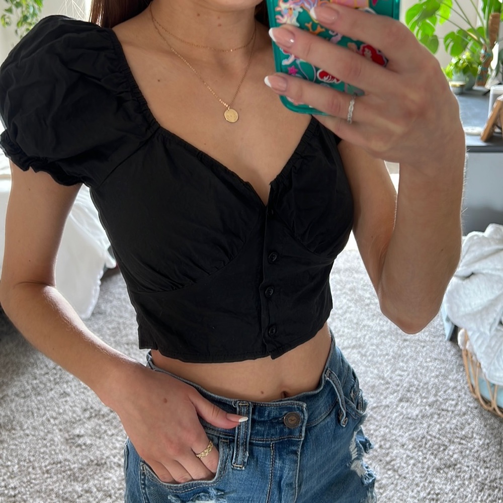 Princess Polly Puff Sleeve Crop Top
